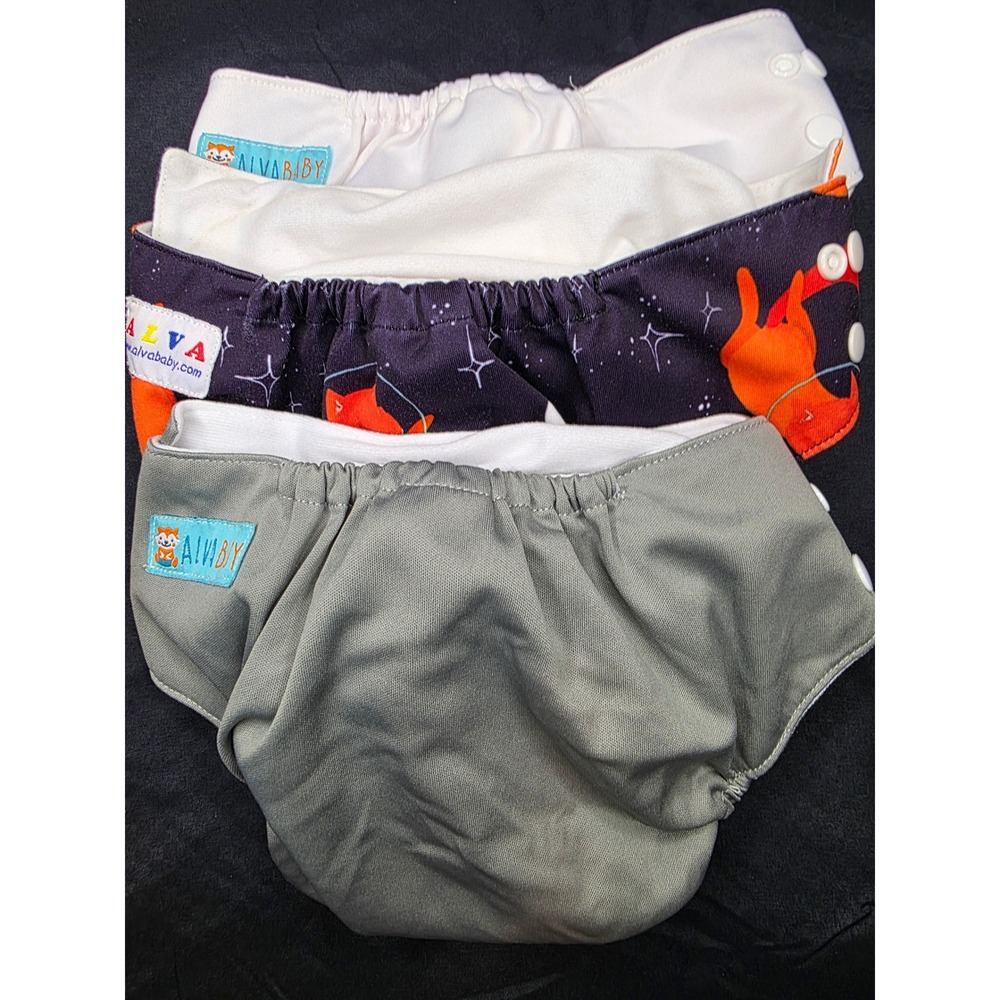 Alvababy Cloth Diaper Covers Reusable One Size Fits‎ Most Snaps Space Fox Print